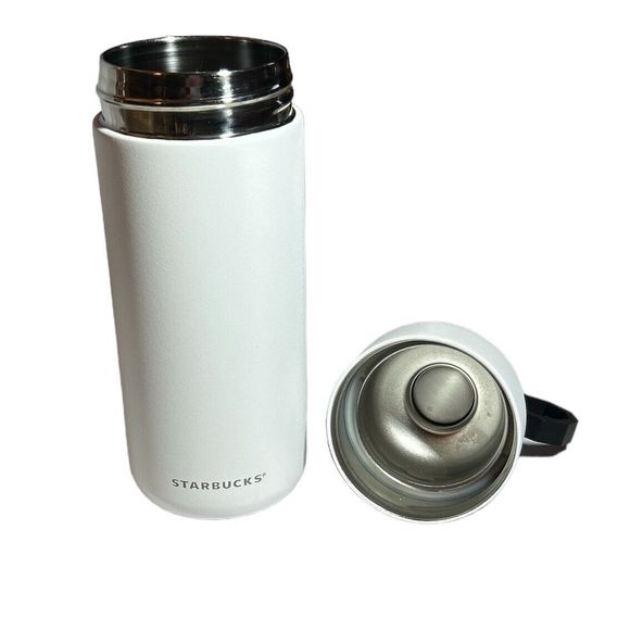 Starbucks China White Tumbler Bottle With Bronze Color Lid - Picture 6 of 10